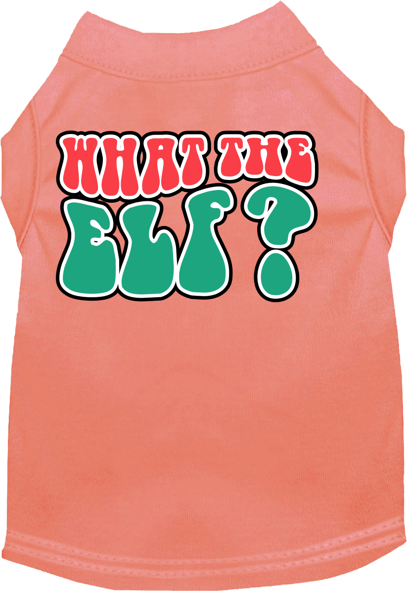 What the Elf Screen Print Dog Shirt Peach Size 6X